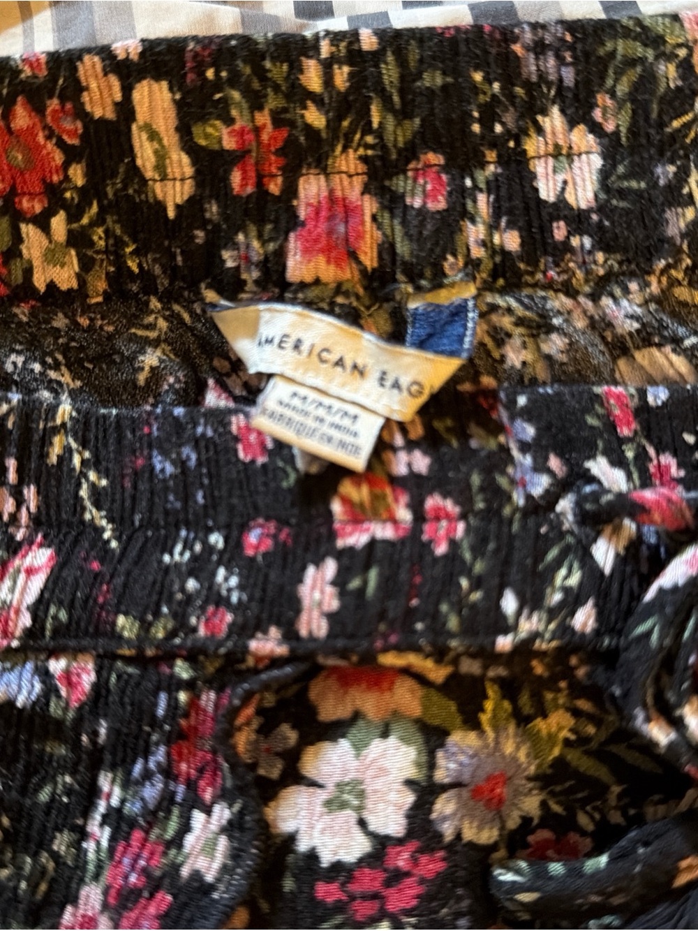 American Eagle Outfitters Black Floral Smocked Shorts